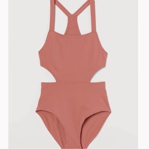 H&M Sport Cut Out Dusty Rose Body Suit